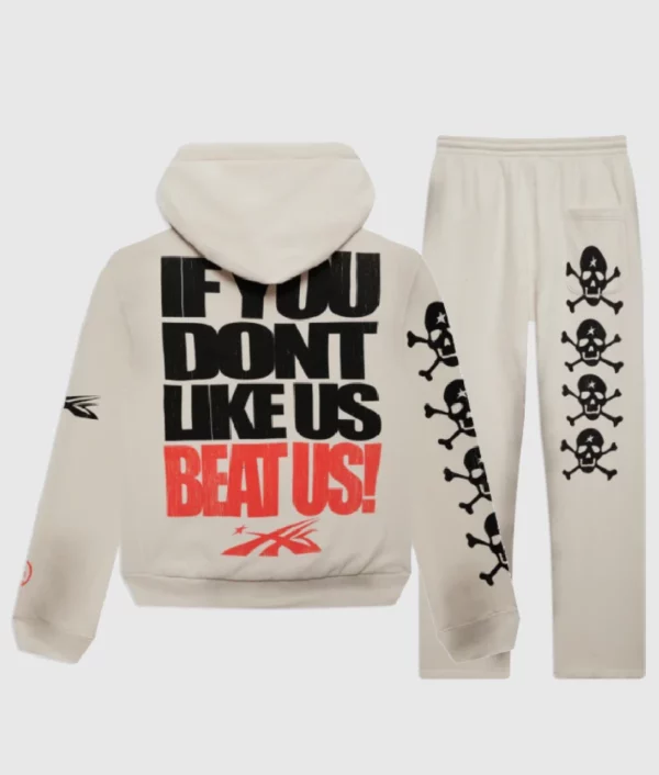 Hellstar If You Dont Like Us Beat Us Tracksuit Cream