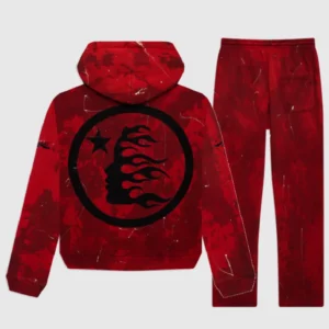 Hellstar Sports Tye-Dye Skull Tracksuit Red